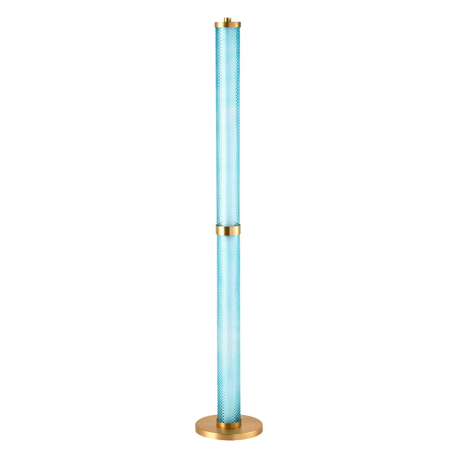 Tiffany - Stehlampe mit LED-Rohr aus Glas im fluoreszierenden Design