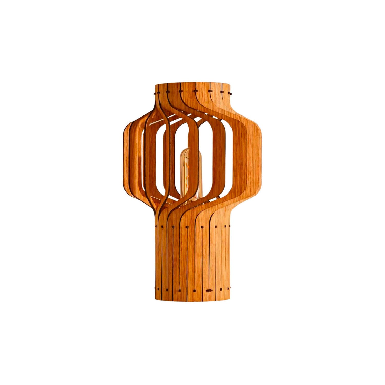 Tjinkwe Small - Handmade wooden slat bedside lamp