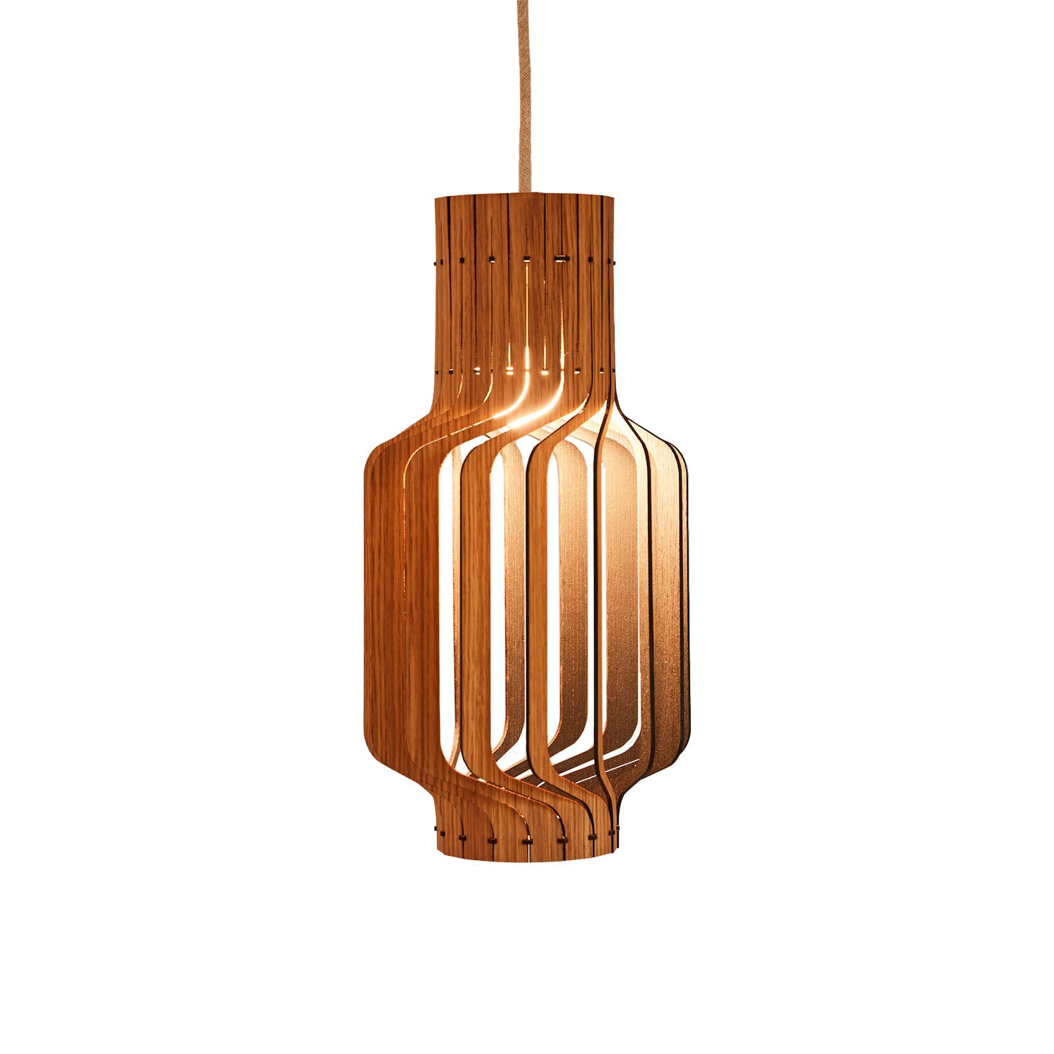 Tjinkwe Medium - Handmade wooden slat chandelier
