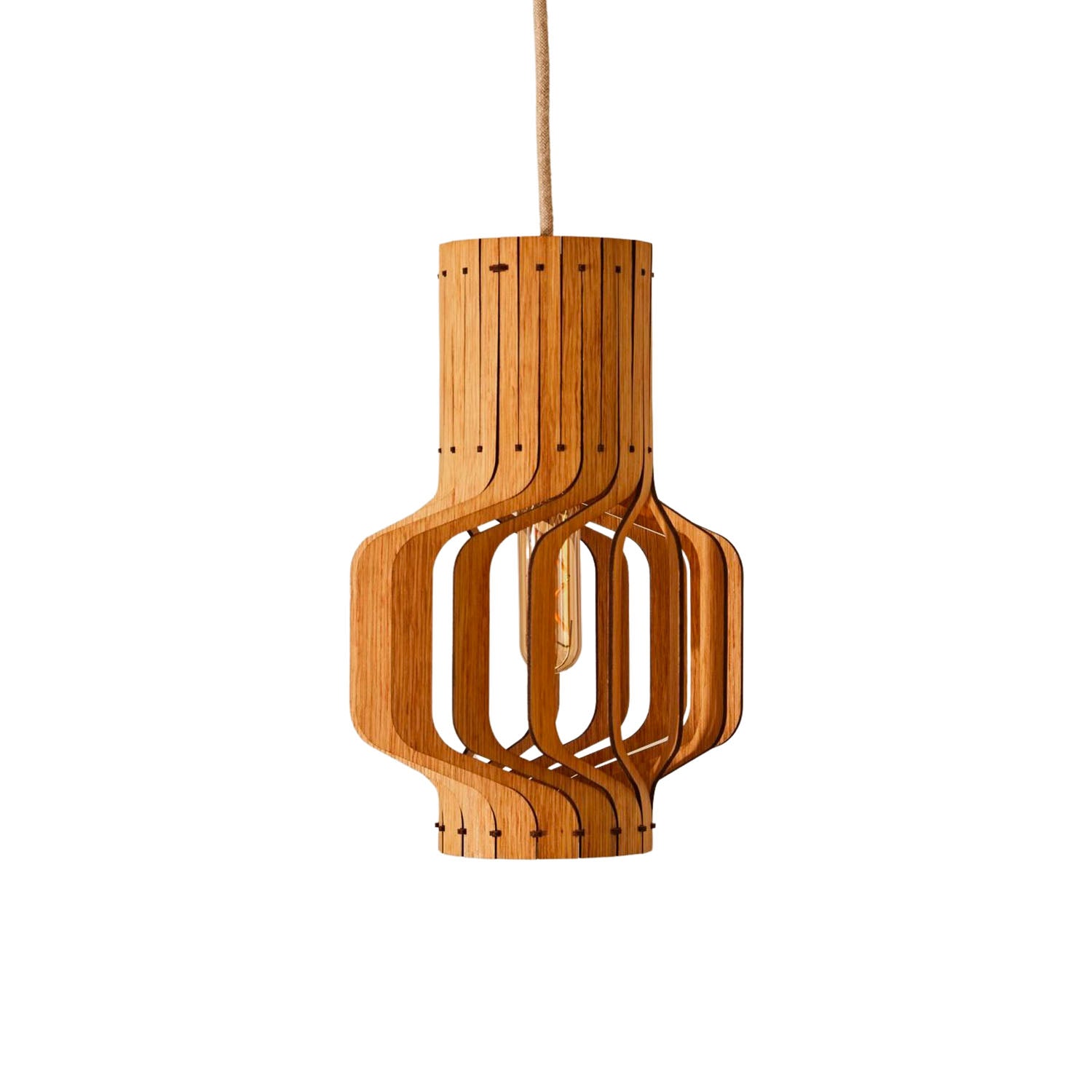 Tjinkwe Small - Design wooden slat cage pendant light