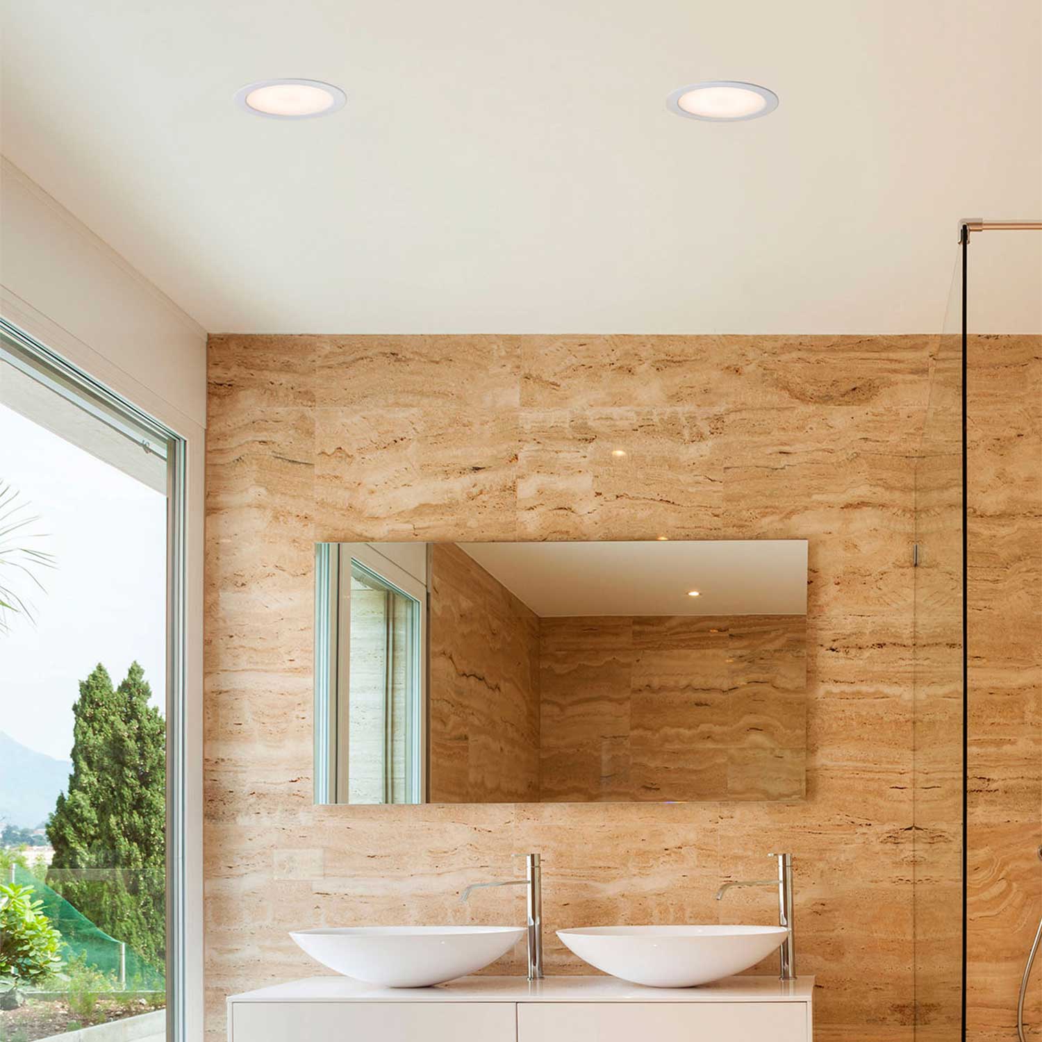 Tod - Spot led encastrable en acier blanc pour salle de bain