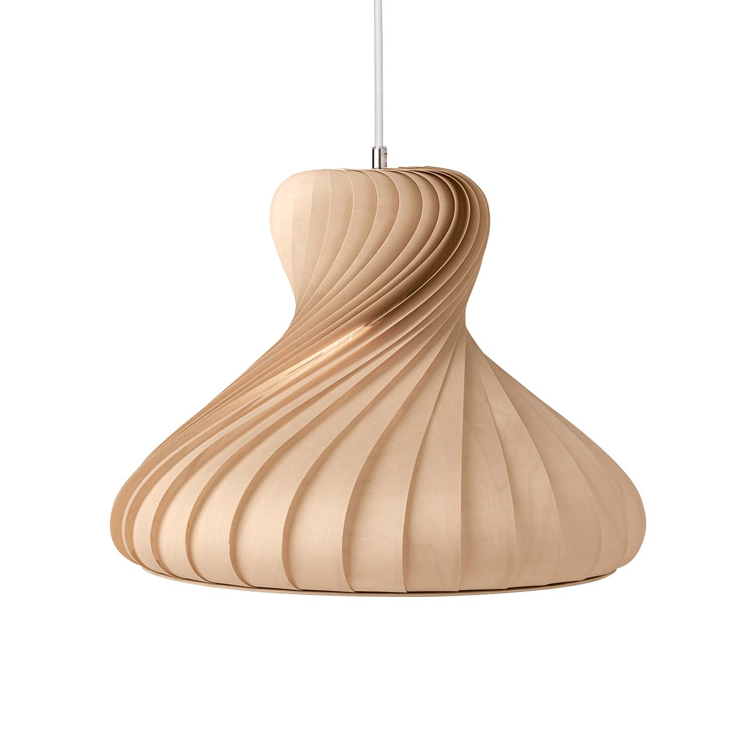 TR22 - Modern twisted wooden slat pendant light