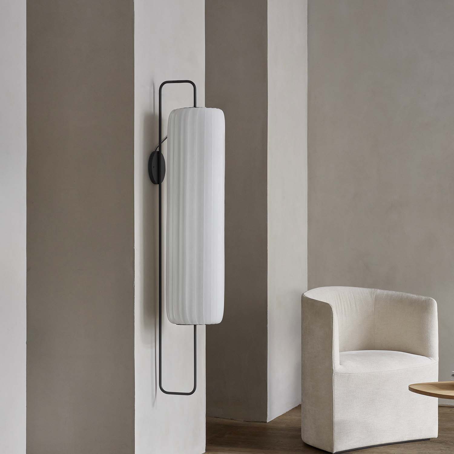 TR37 - Cylindrical wall sconce in design paper slats