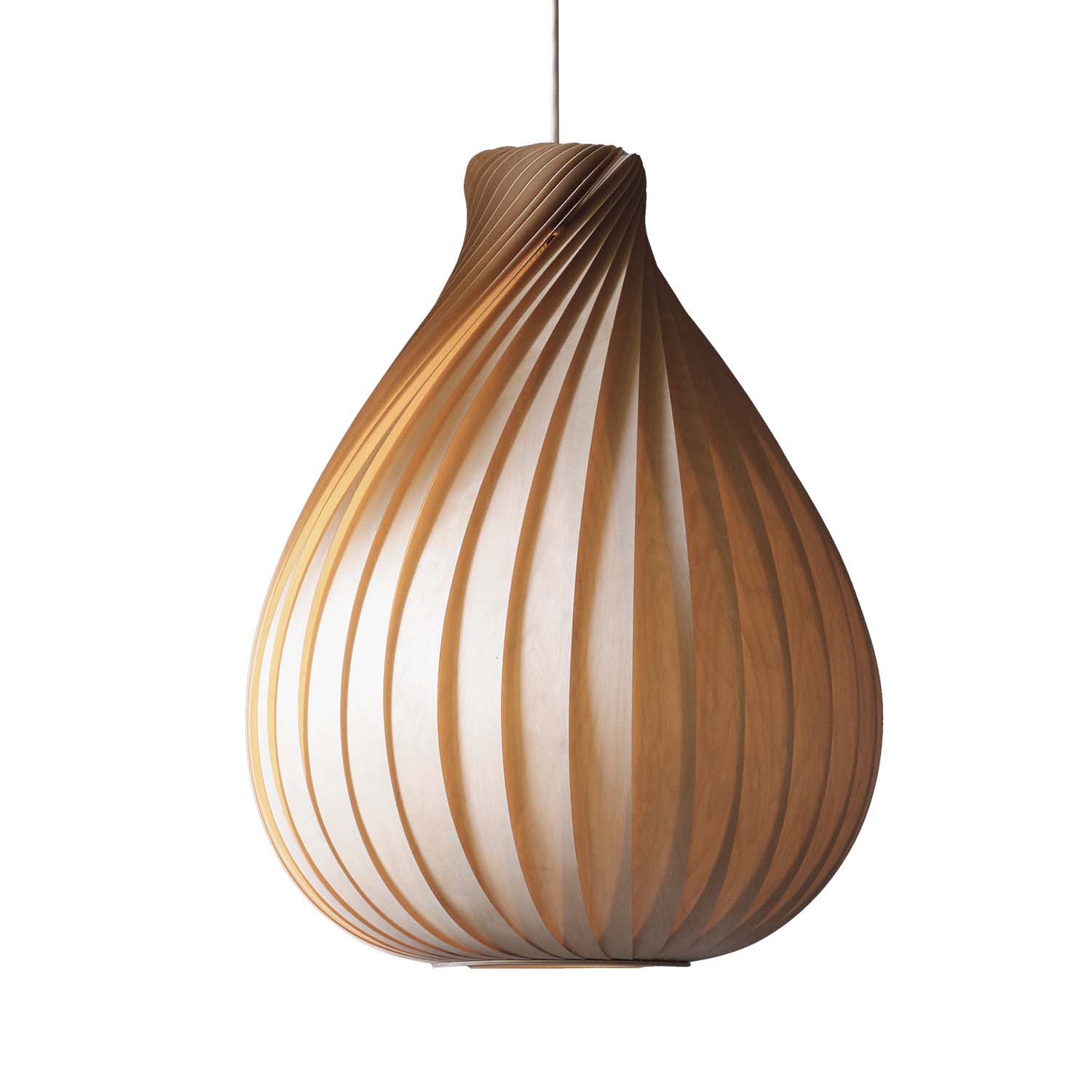 TR42 - Modern twisted wooden slat pendant light