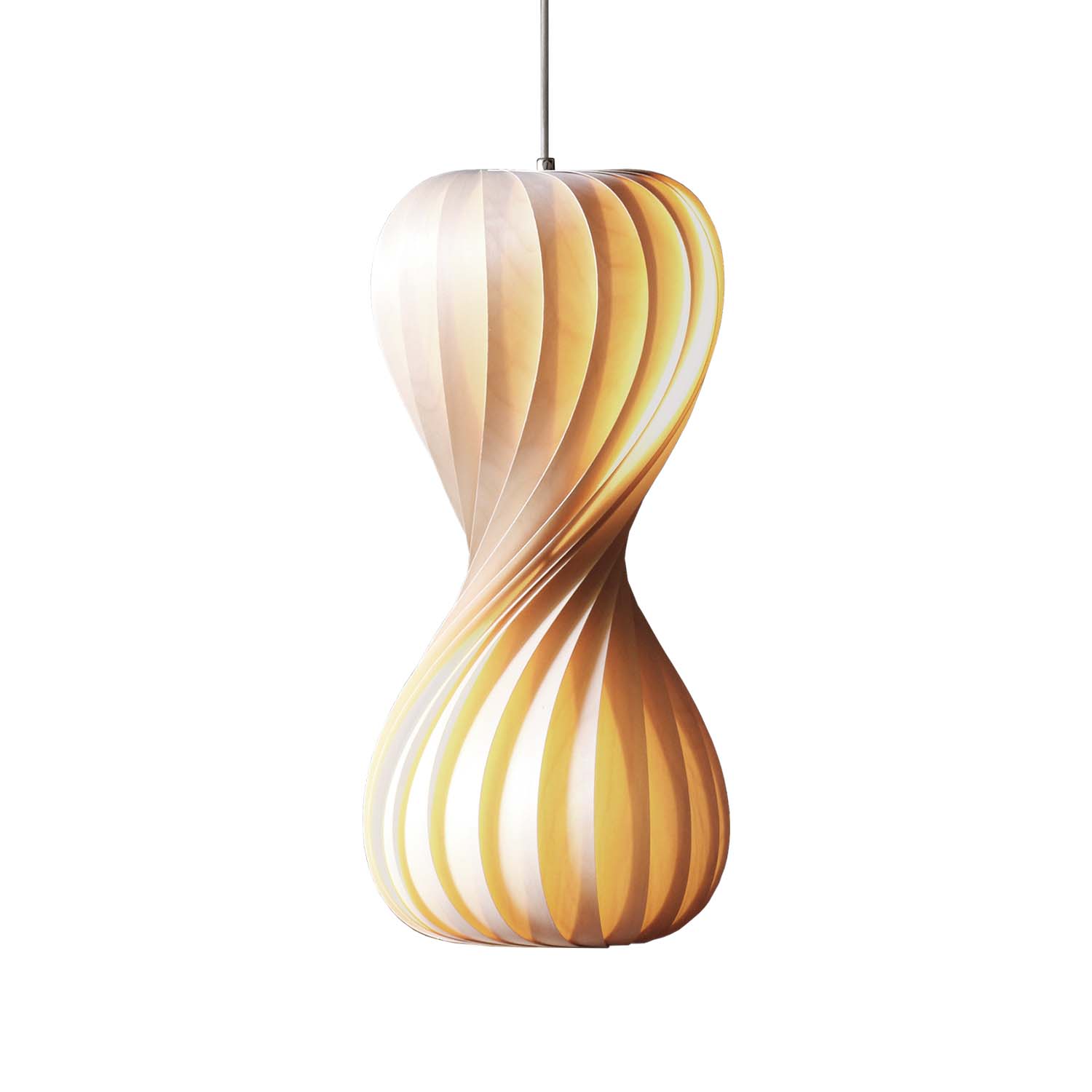 TR7 - Sospensione in lamelle di legno torsate design