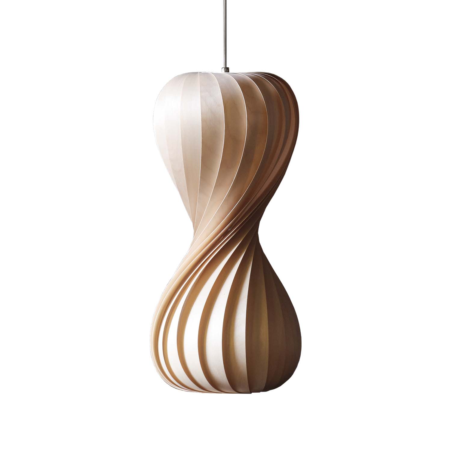 TR7 - Sospensione in lamelle di legno torsate design