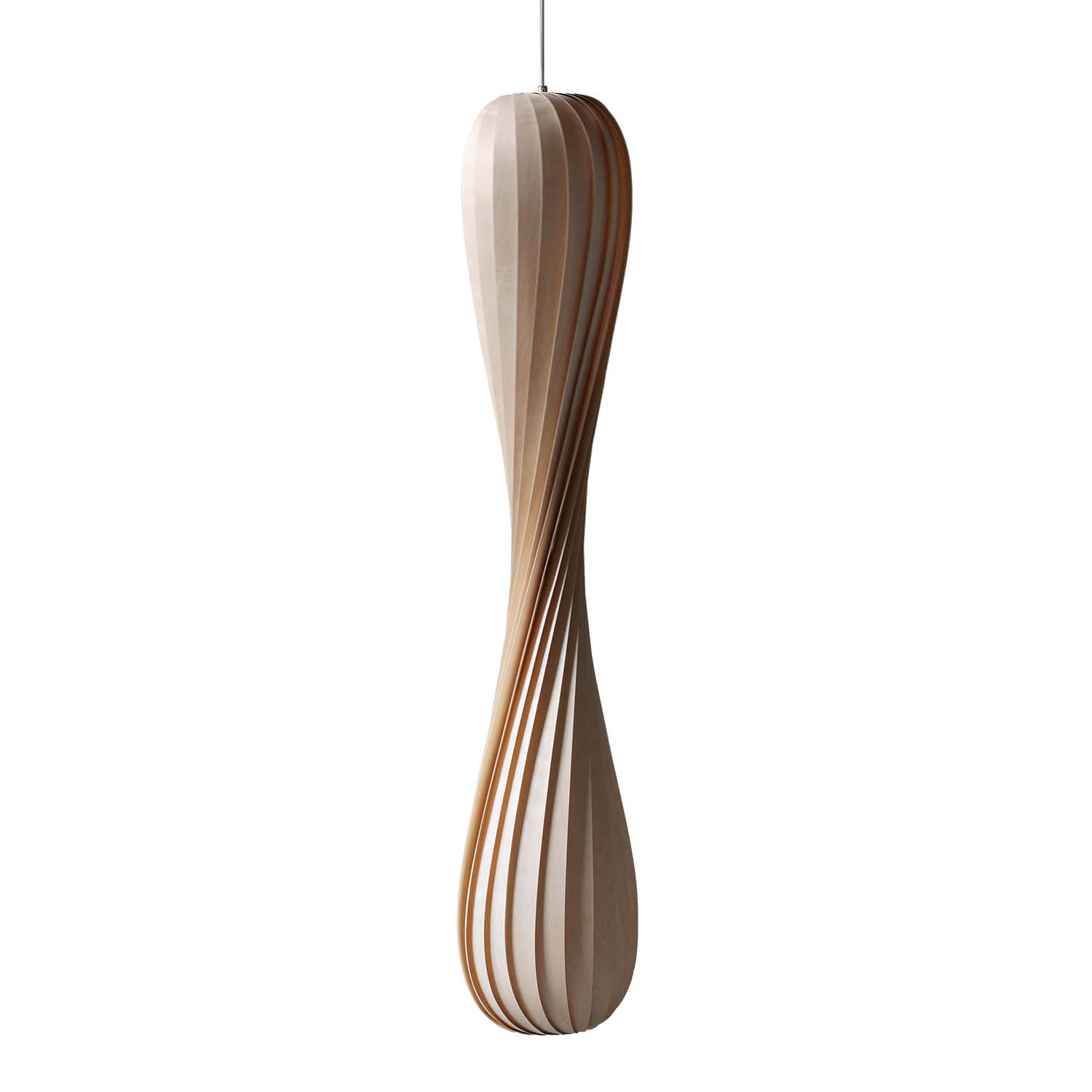 TR7 - Sospensione in lamelle di legno torsate design