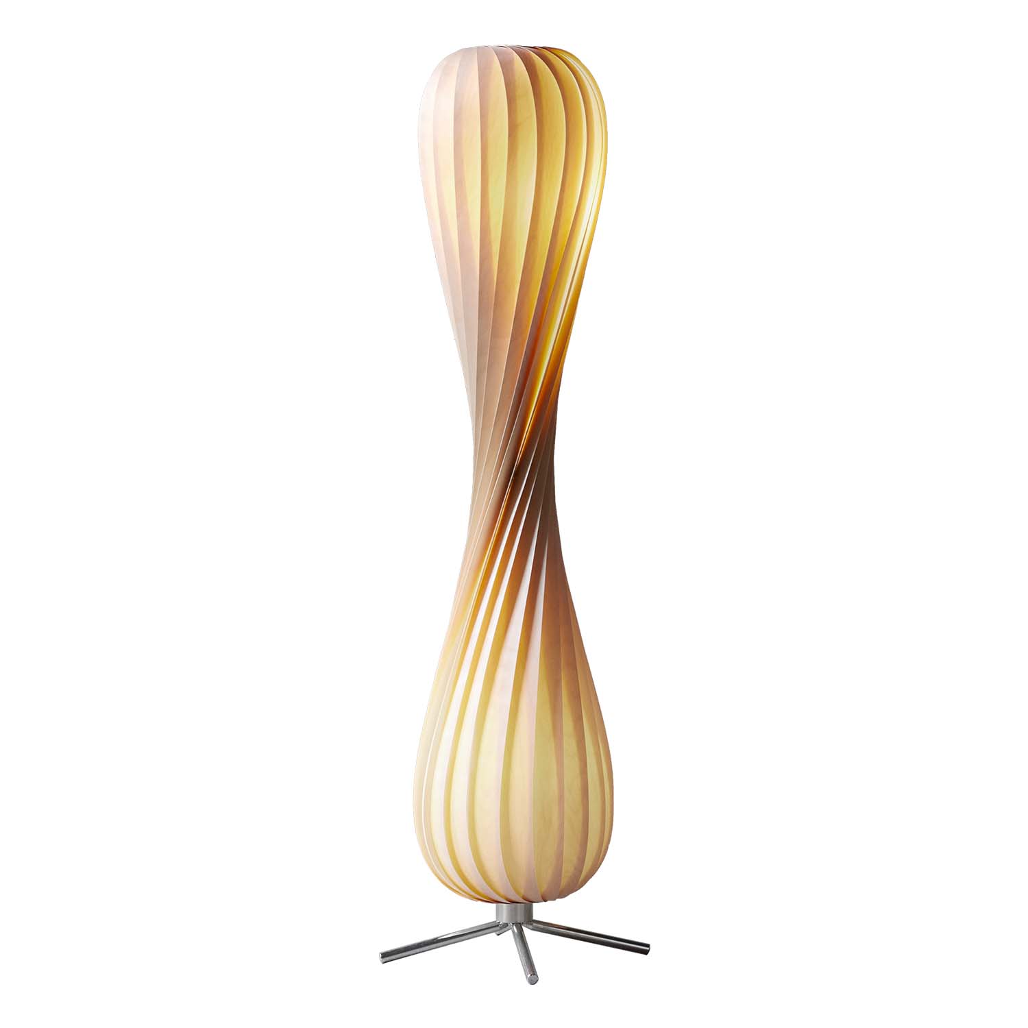 TR7 - Floor lamp with twisted wooden slats design