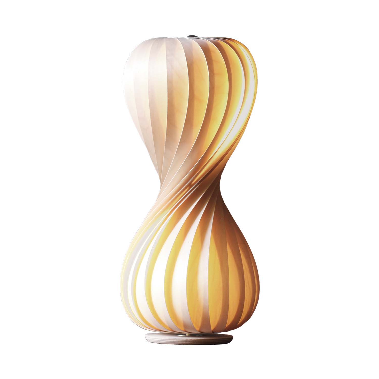 TR7 - Table lamp with twisted wooden slats design