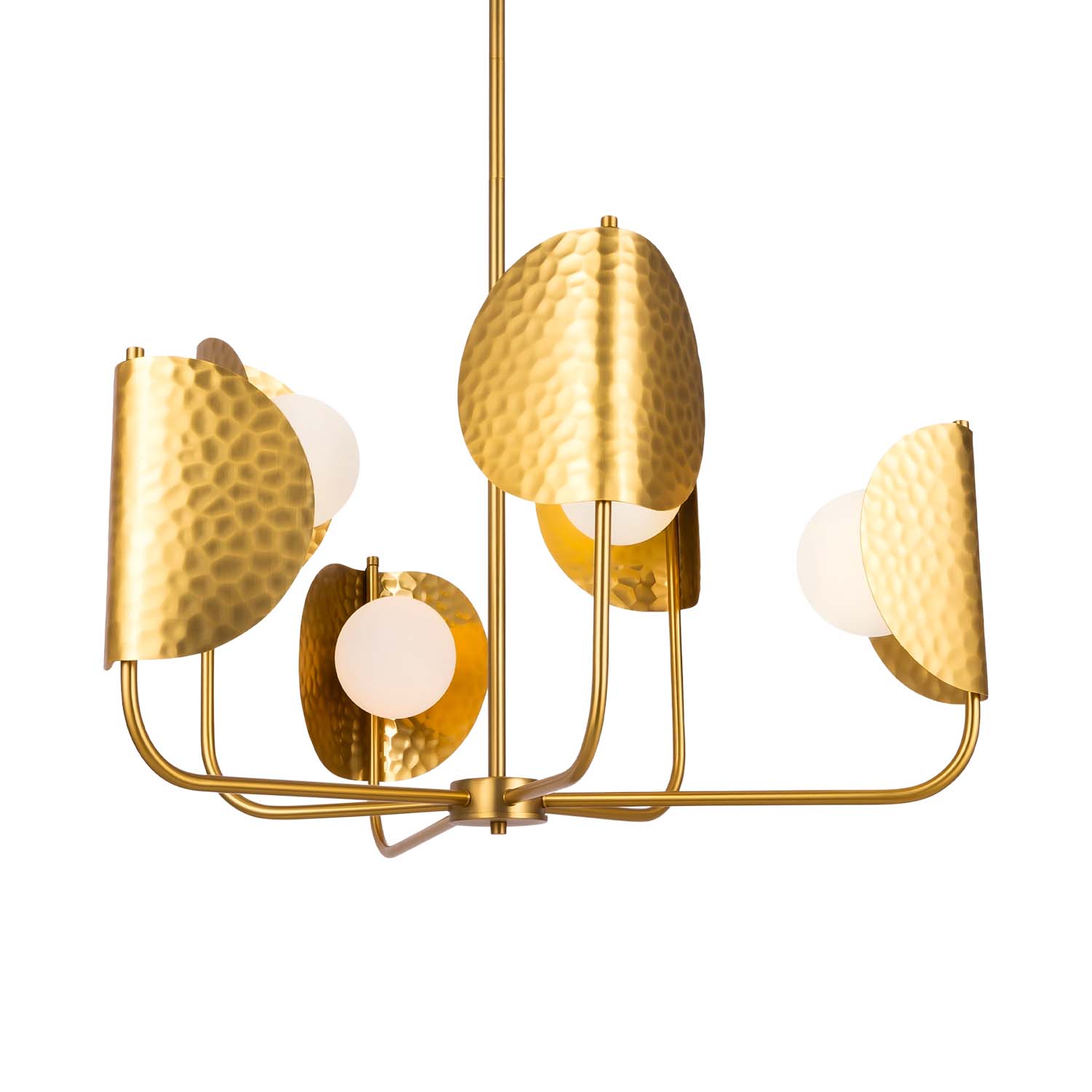 TROPIC - Golden chandelier in hammered metal art deco