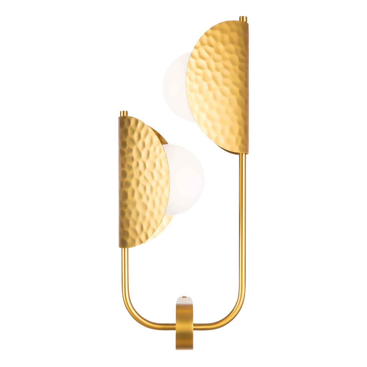 TROPIC - Art deco hammered brass wall sconce