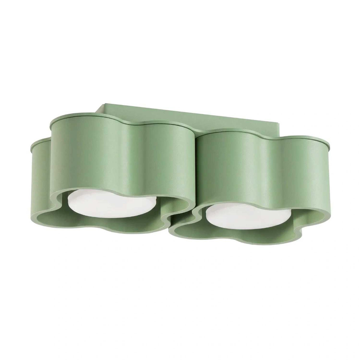 Tulipe - Plafonnier double bas en aluminium mat au dessin organique