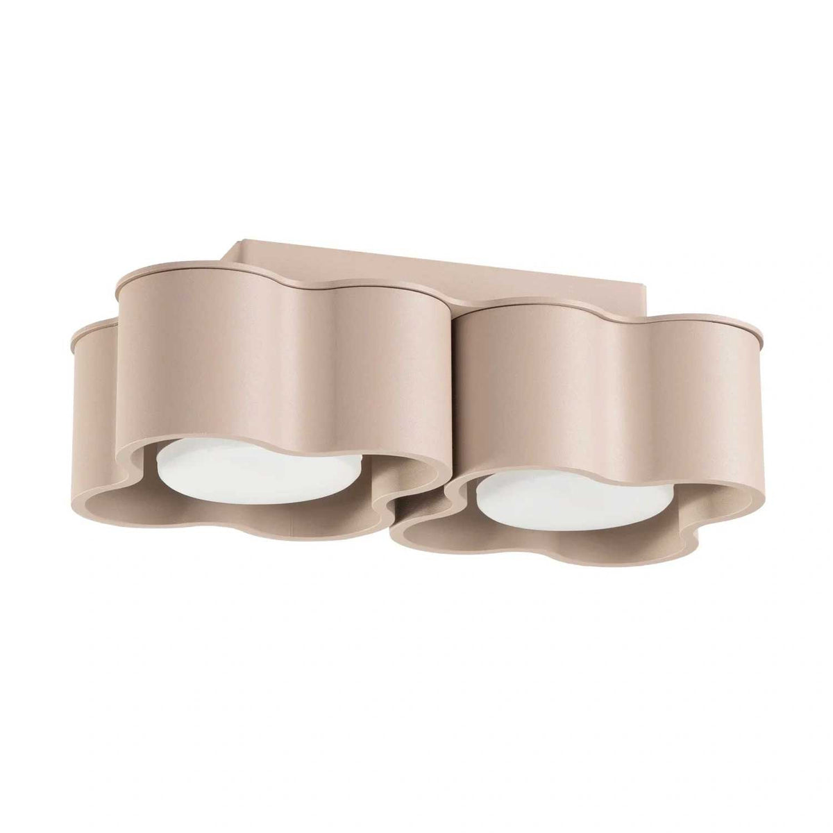 Tulipe - Plafonnier double bas en aluminium mat au dessin organique