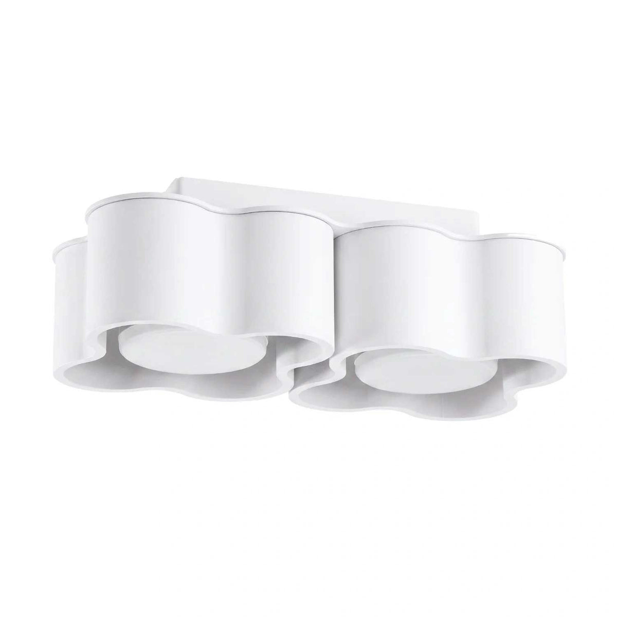 Tulipe - Plafonnier double bas en aluminium mat au dessin organique