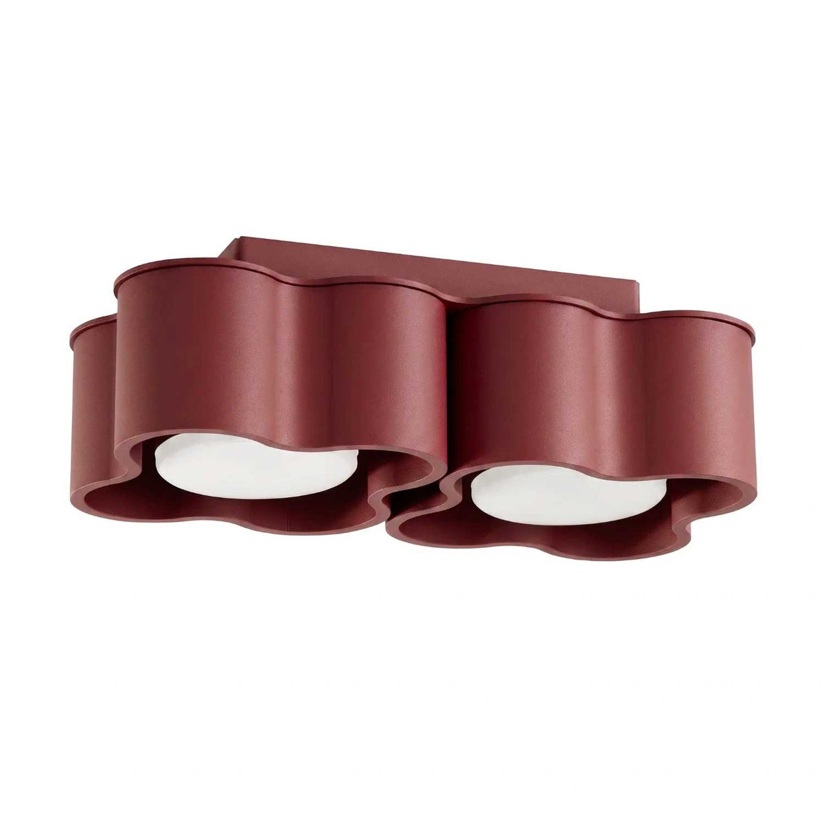 Tulipe - Plafonnier double bas en aluminium mat au dessin organique