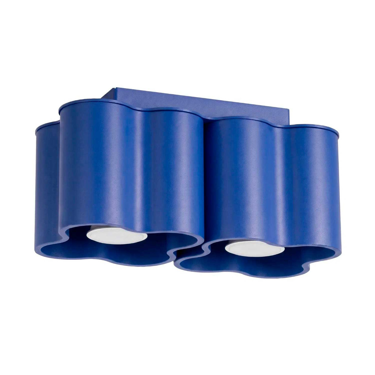 Tulipe - Plafonnier double en aluminium mat aux formes ondulées, style contemporain