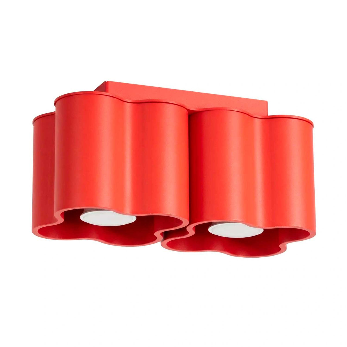 Tulipe - Plafonnier double en aluminium mat aux formes ondulées, style contemporain