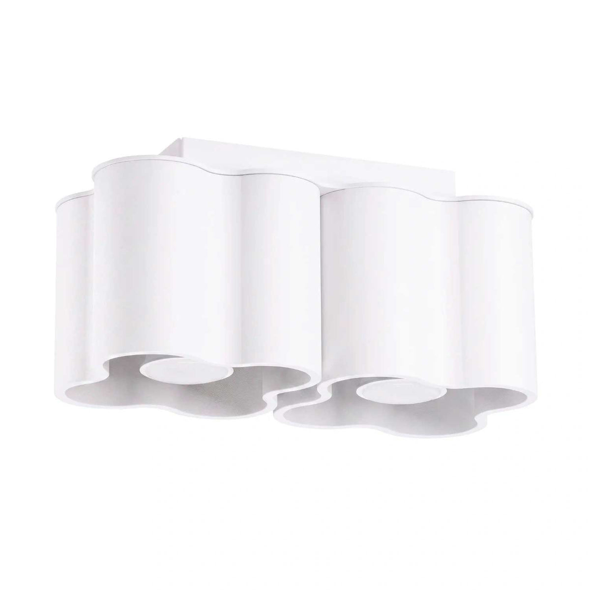 Tulipe - Plafonnier double en aluminium mat aux formes ondulées, style contemporain