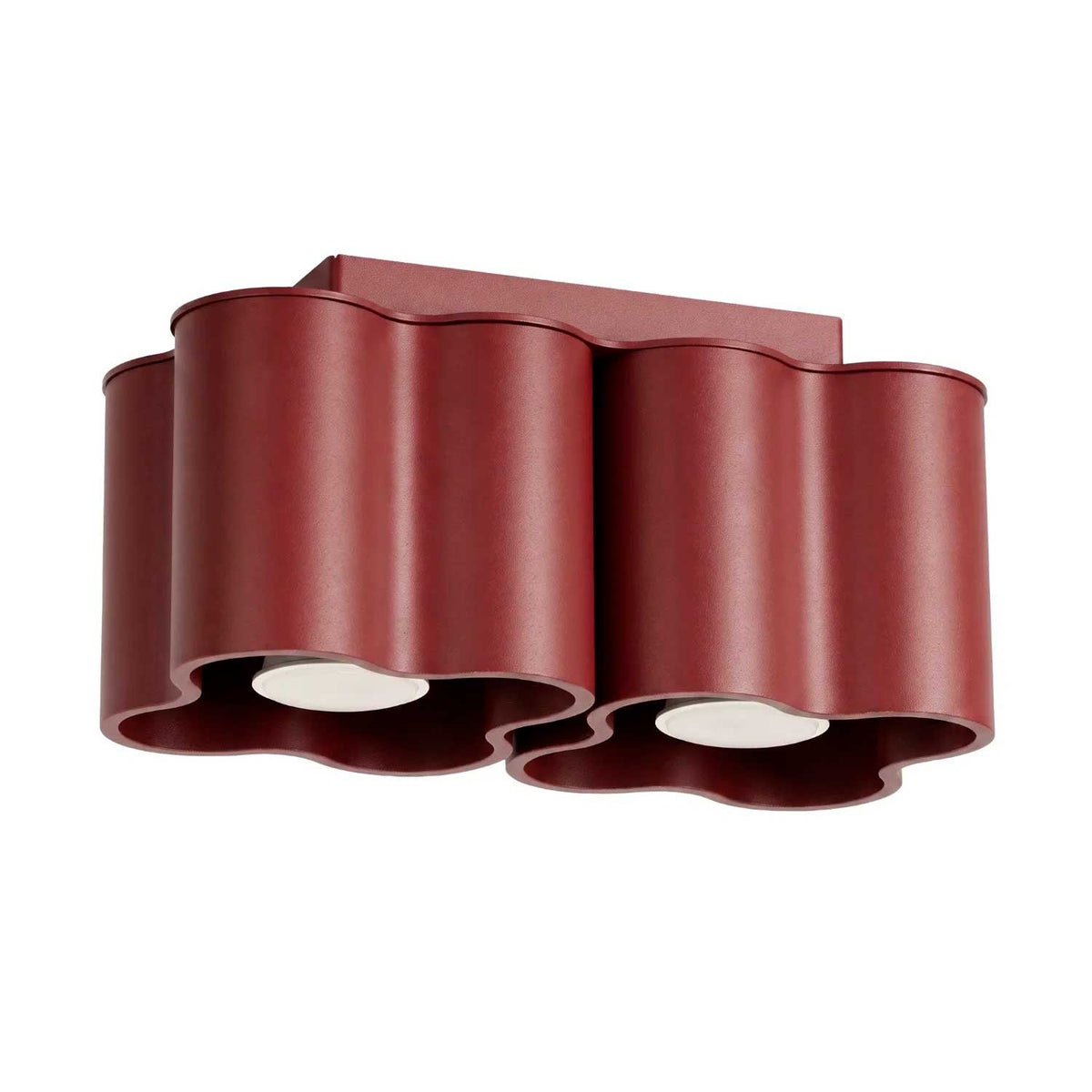 Tulipe - Plafonnier double en aluminium mat aux formes ondulées, style contemporain