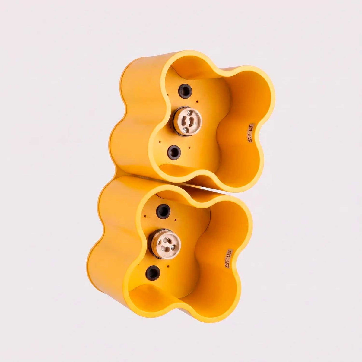 Tulipe - Plafonnier double en aluminium mat aux formes ondulées, style contemporain