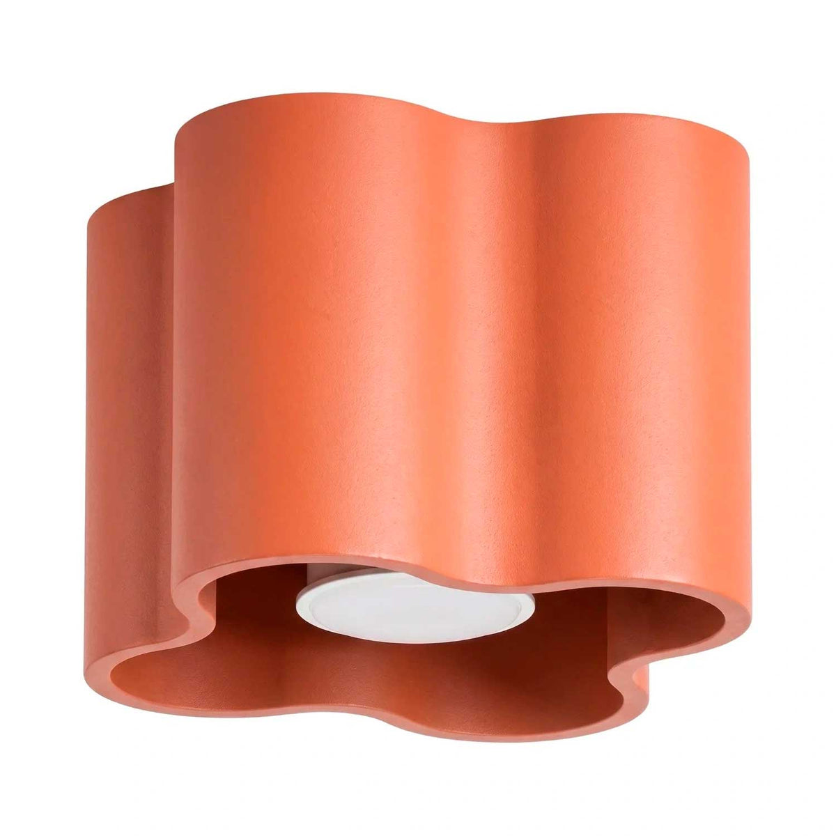 Tulipe - Plafonnier en aluminium mat au contour ondulé, style contemporain