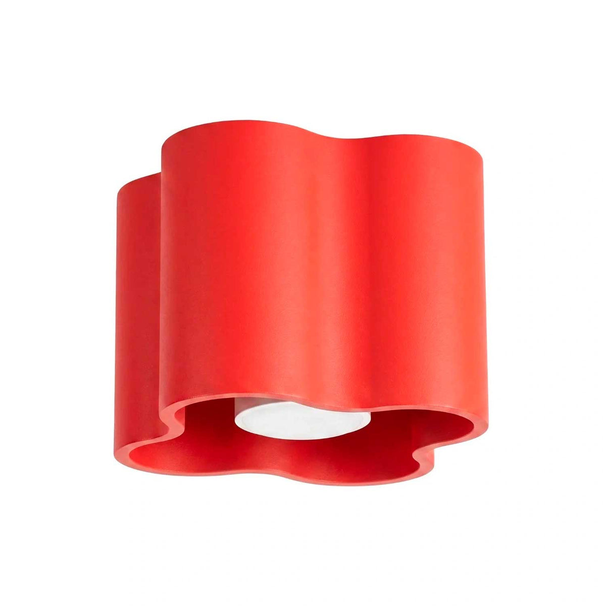 Tulipe - Plafonnier en aluminium mat au contour ondulé, style contemporain
