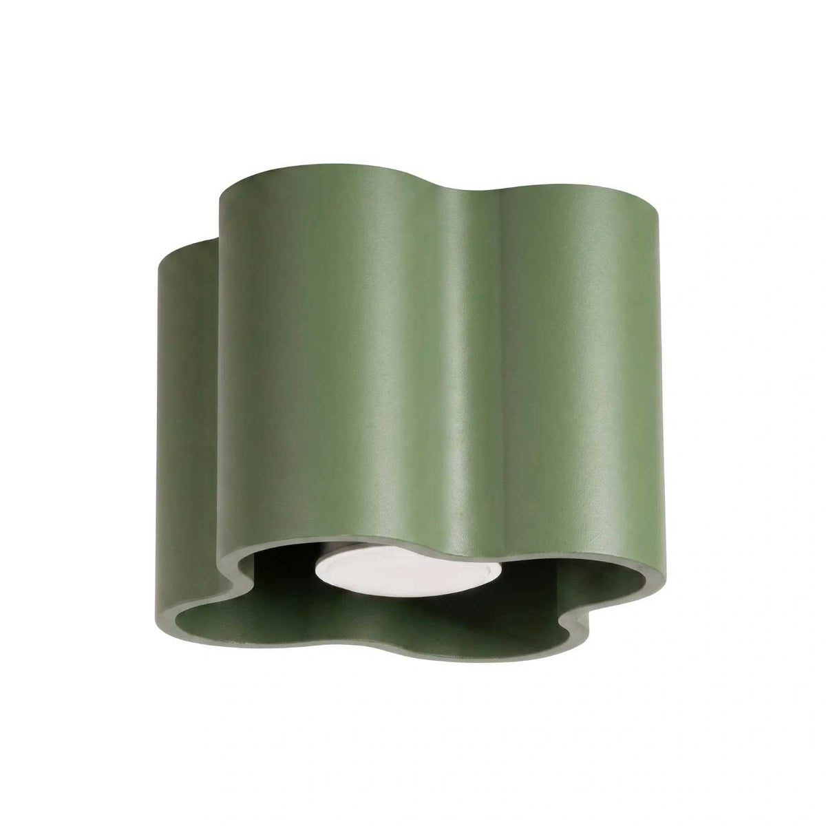 Tulipe - Plafonnier en aluminium mat au contour ondulé, style contemporain