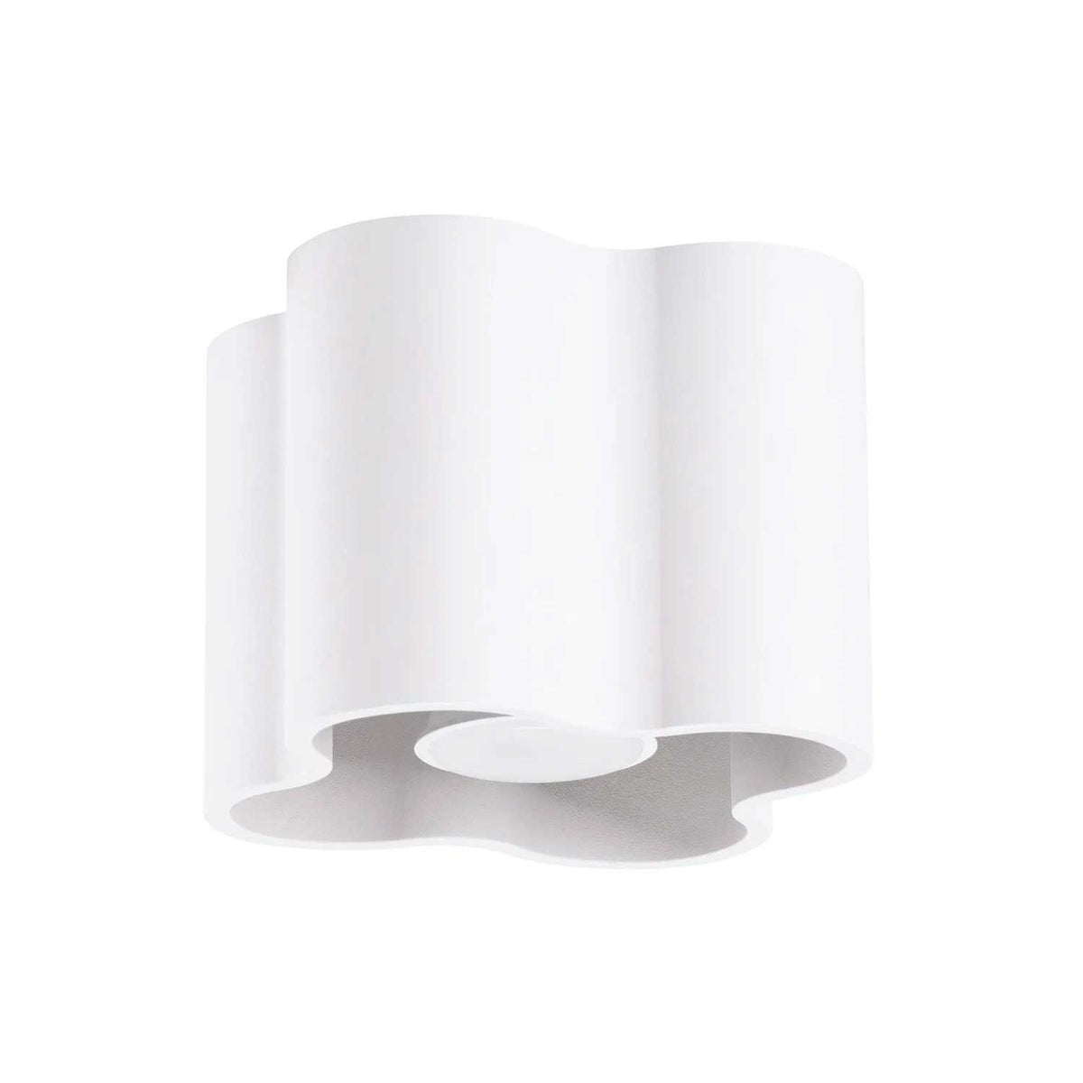 Tulipe - Plafonnier en aluminium mat au contour ondulé, style contemporain