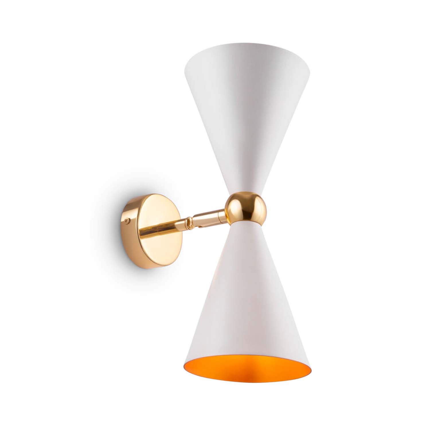 VESPER - Black or white and gold conical wall sconce