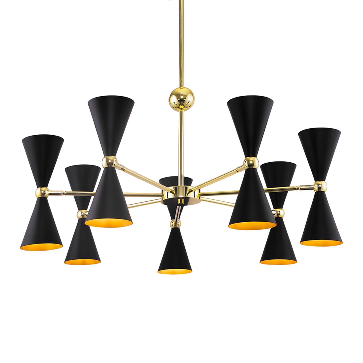 VESPER - Gold and white or black art deco pendant light