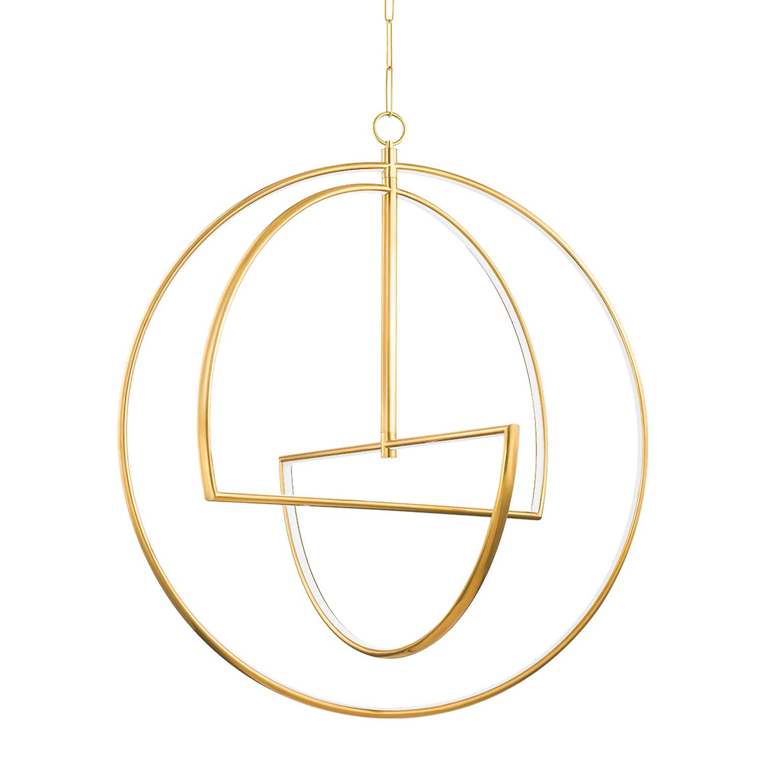 Welland - Lustre design doré anneaux avec led pour cuisine moderne