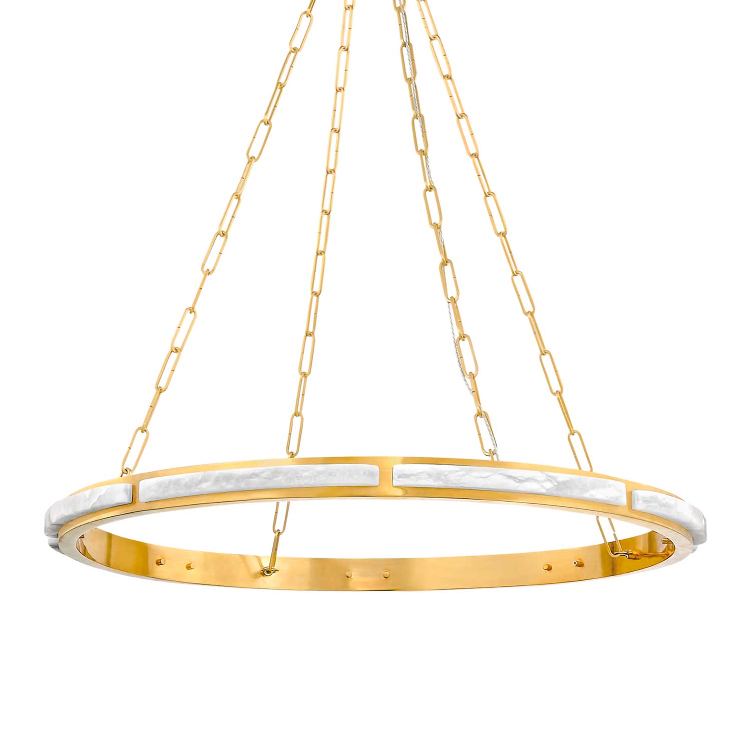 Wingate - Suspension LED circulaire acier doré et marbre