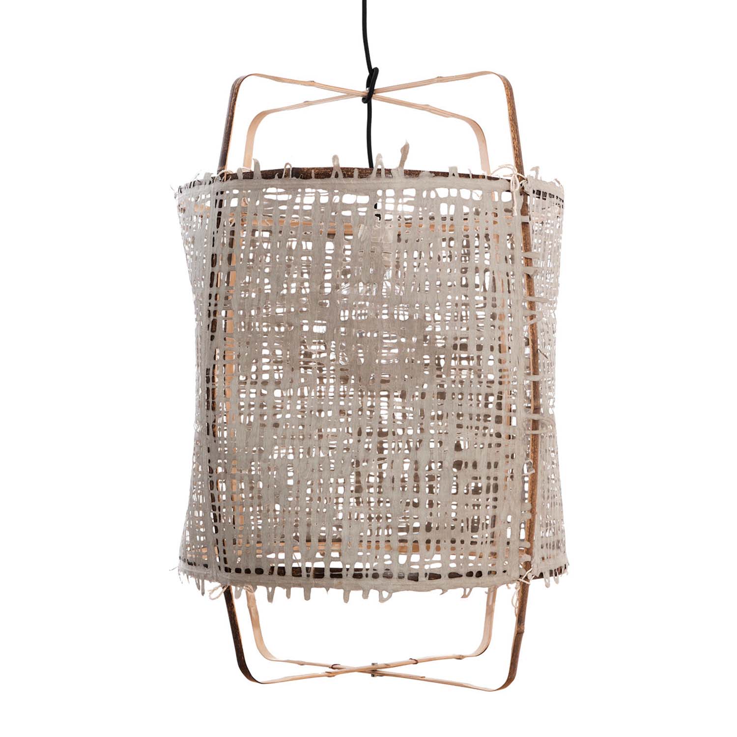 AY ILLUMINATE Z11 bamboo and white silk suspension cage