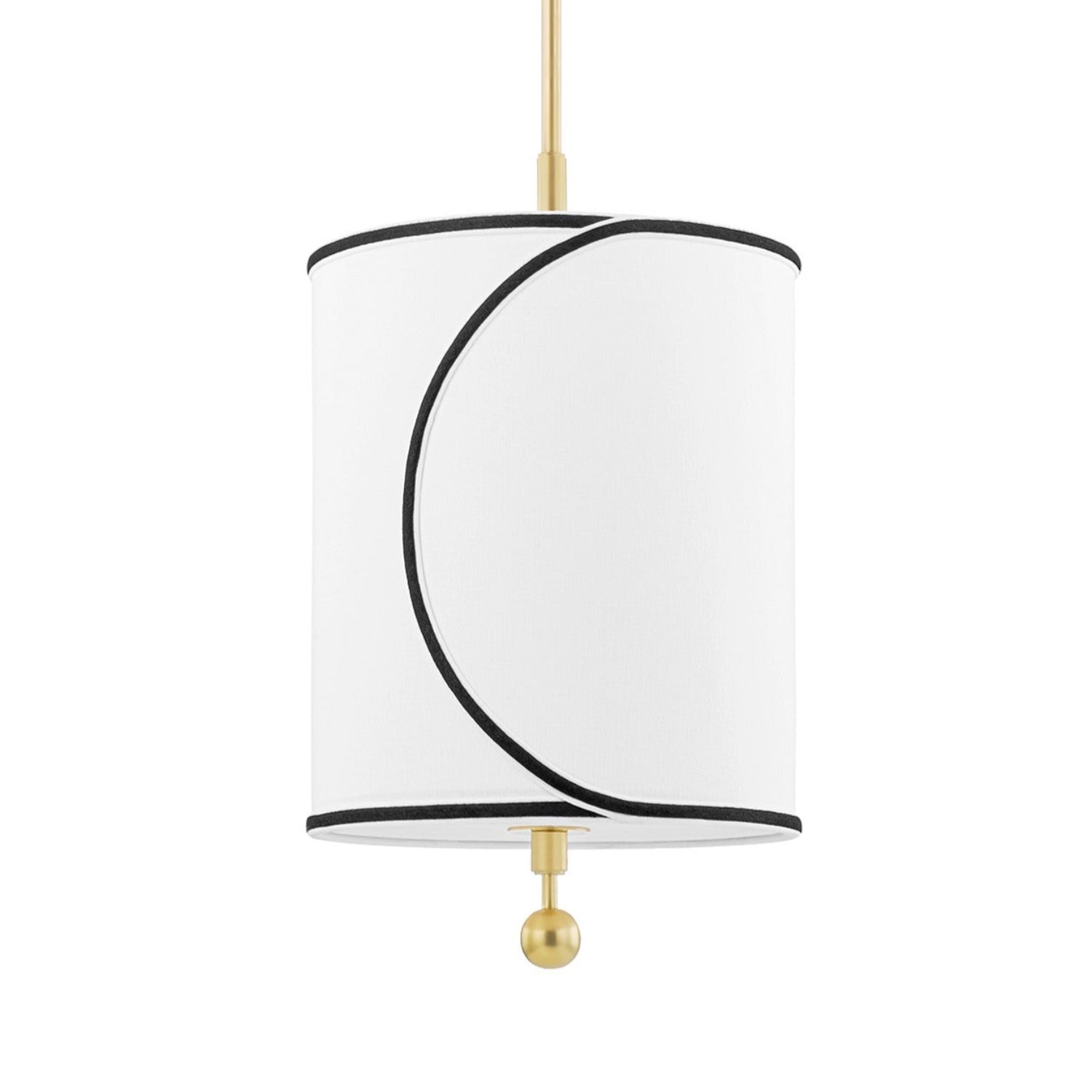 ZARA - White linen and brass chic art deco pendant light