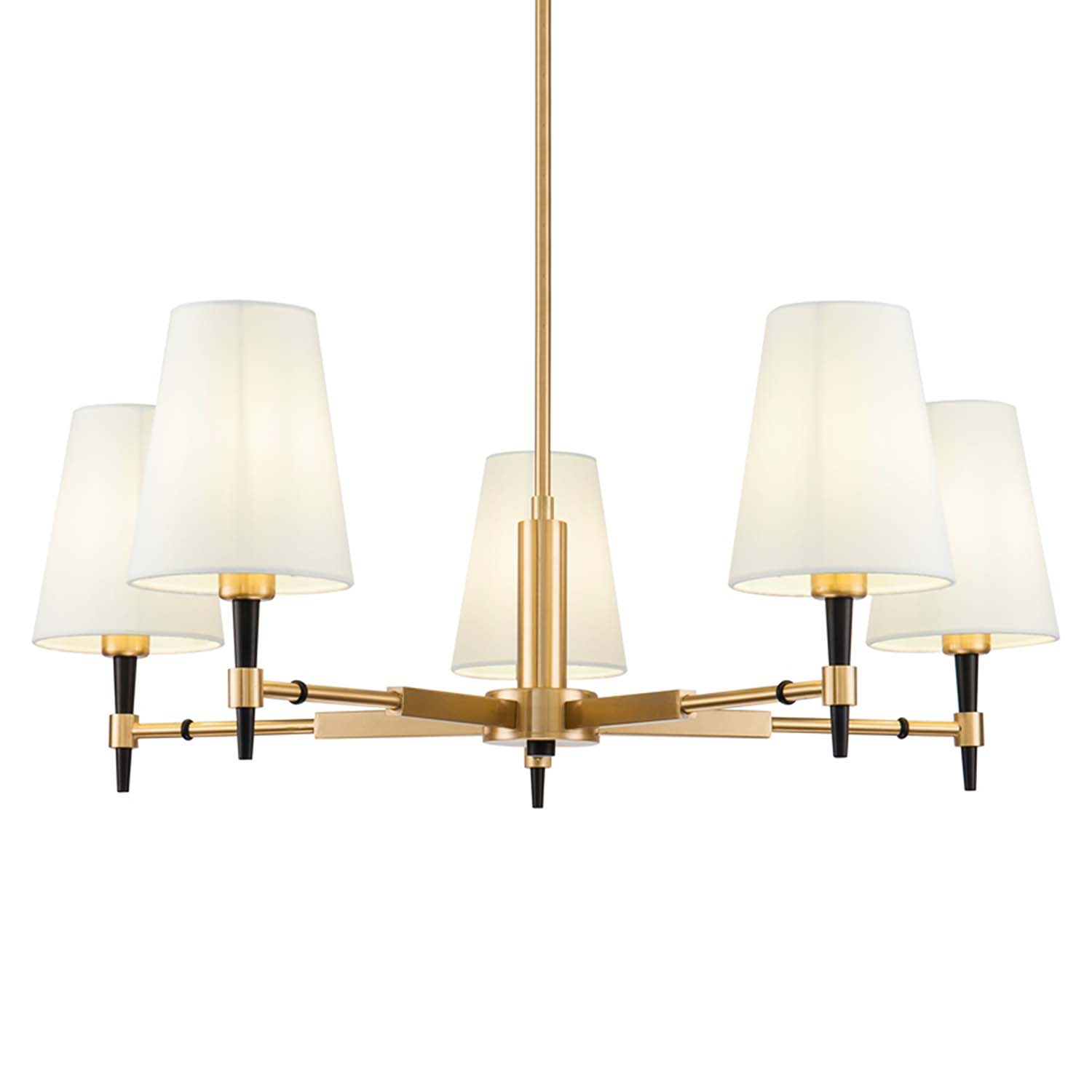 ZARAGOZA - Golden art deco pendant light, vintage lampshade