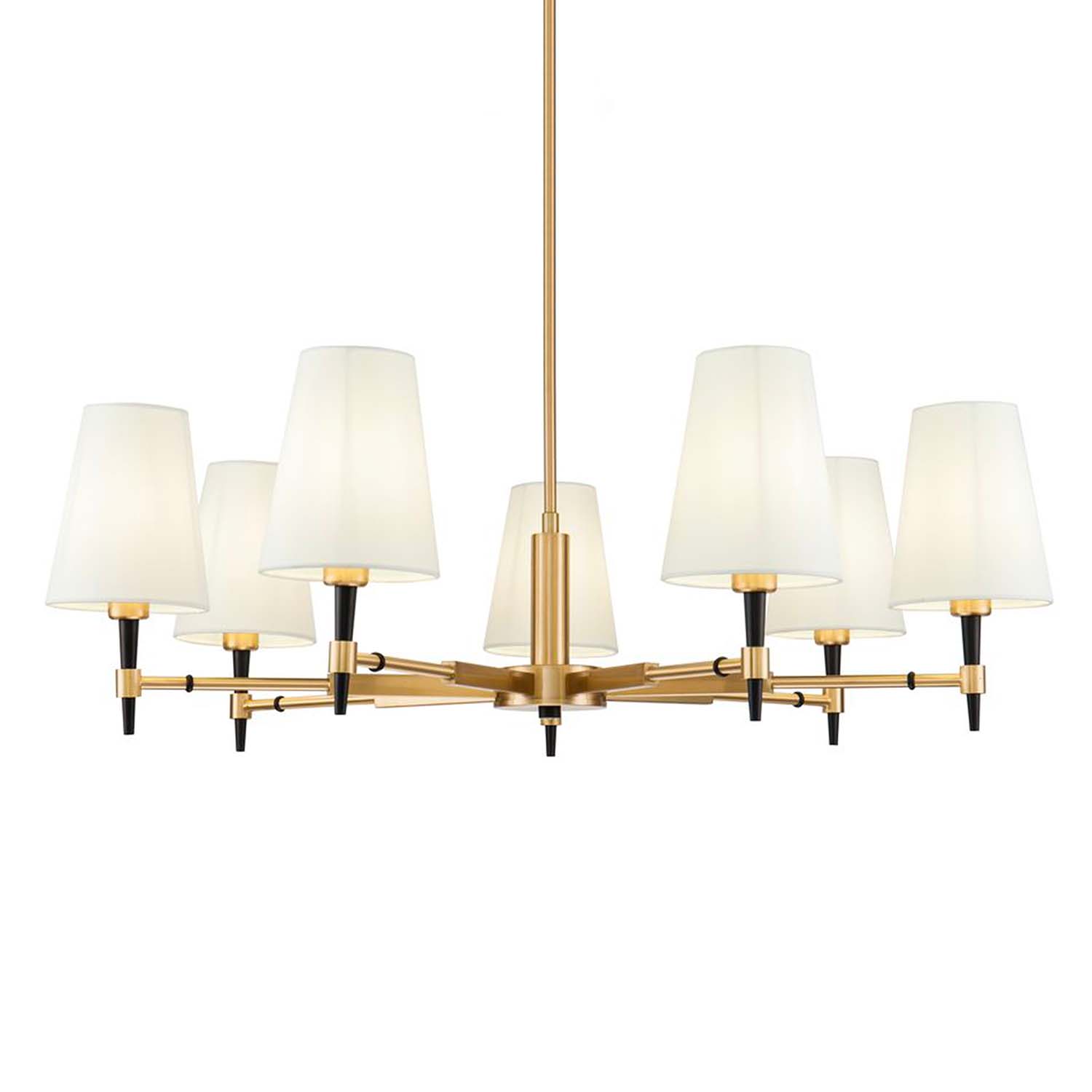 ZARAGOZA - Golden art deco pendant light, vintage lampshade