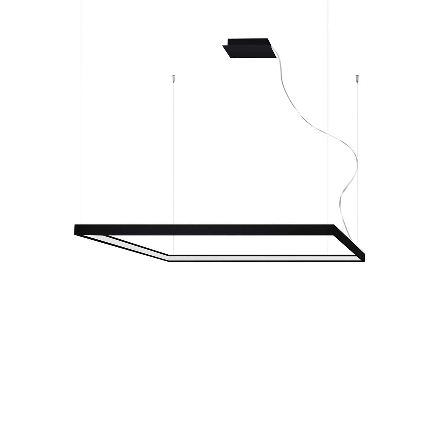 Zeta - Lámpara colgante LED cuadrada diseño minimalista en acero