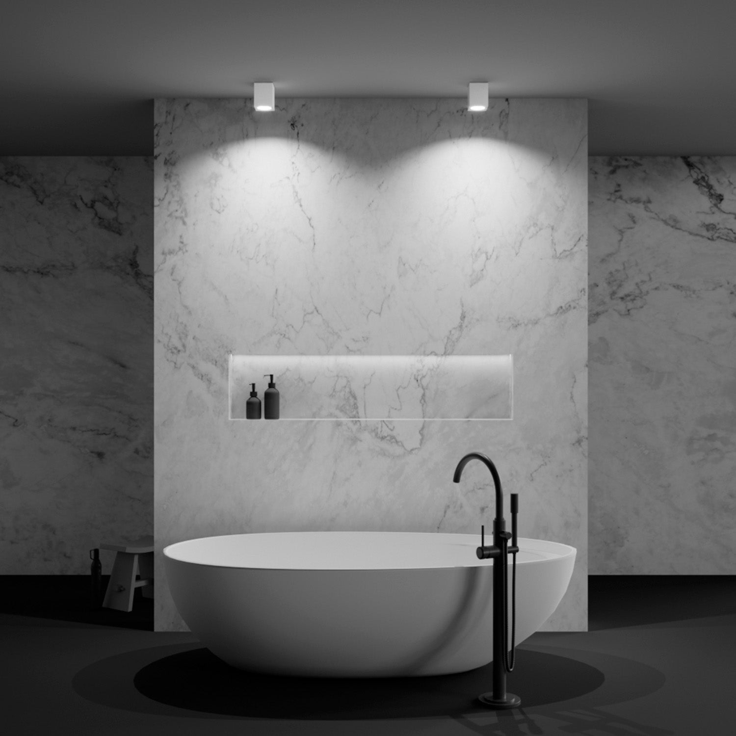 ZOOM - Накладной спот черного или белого цвета из алюминия, водонепроницаемый IP65