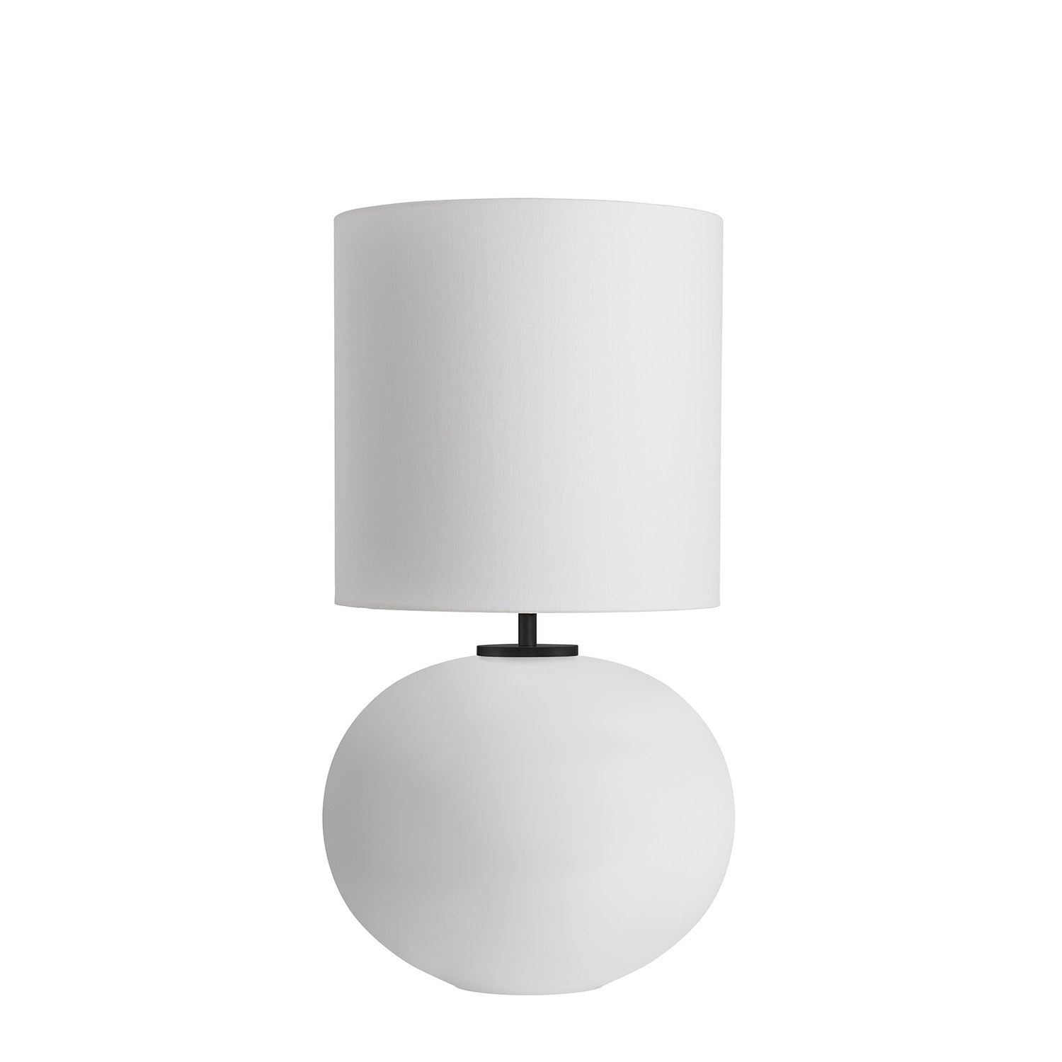 SENJA - Blown glass table lamp, handmade fabric lampshade