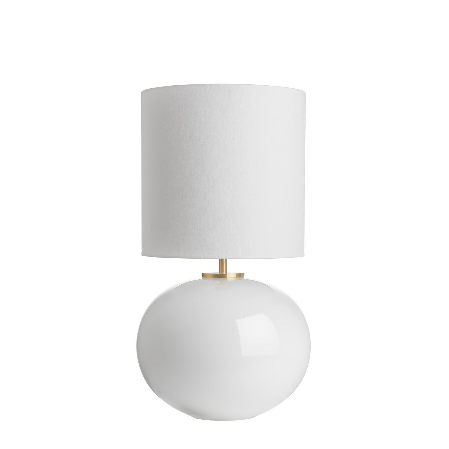 SENJA - Blown glass table lamp, handmade fabric lampshade