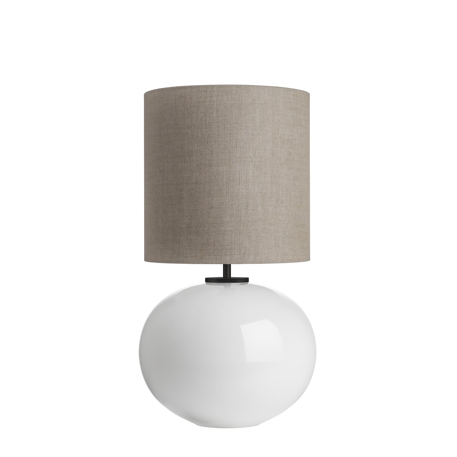 SENJA - Blown glass table lamp, handmade fabric lampshade