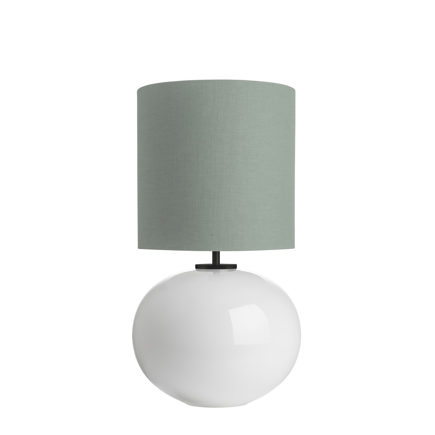 SENJA - Blown glass table lamp, handmade fabric lampshade