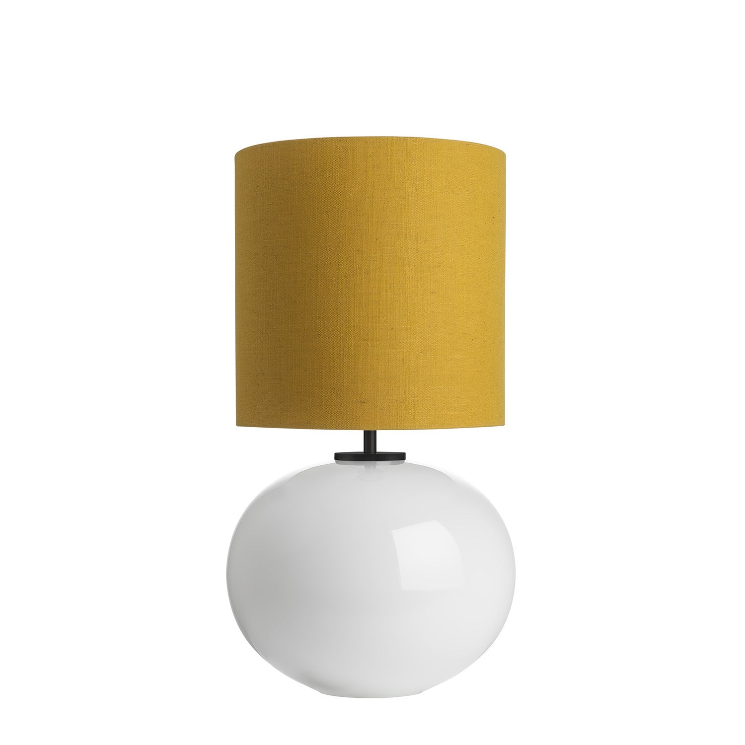 SENJA - Blown glass table lamp, handmade fabric lampshade