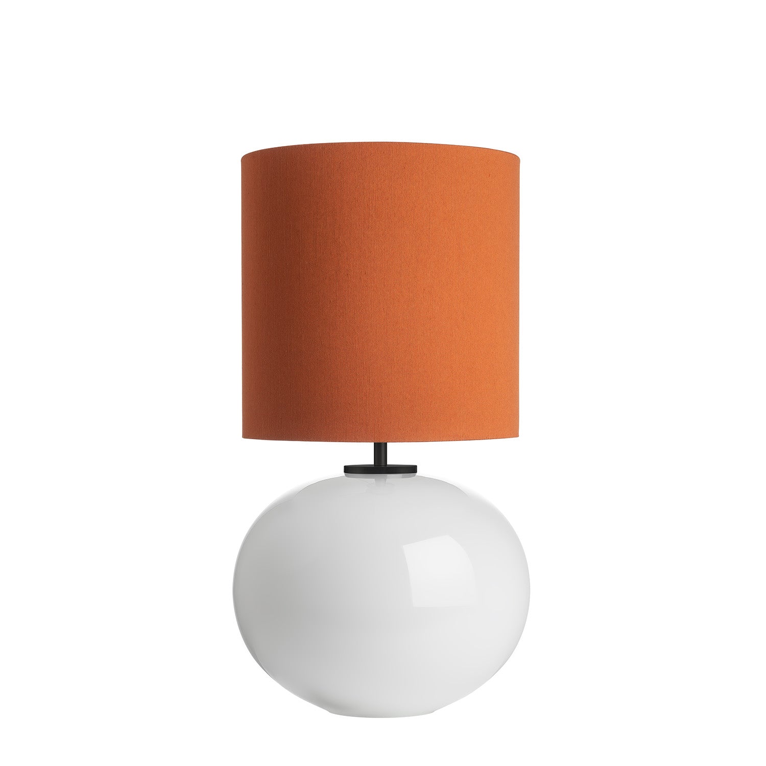 SENJA - Blown glass table lamp, handmade fabric lampshade