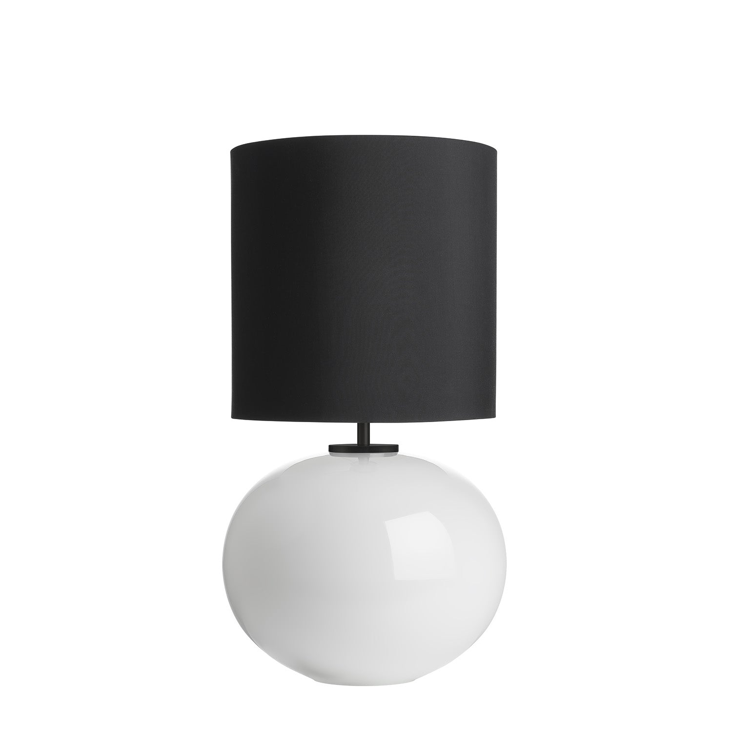 SENJA - Blown glass table lamp, handmade fabric lampshade