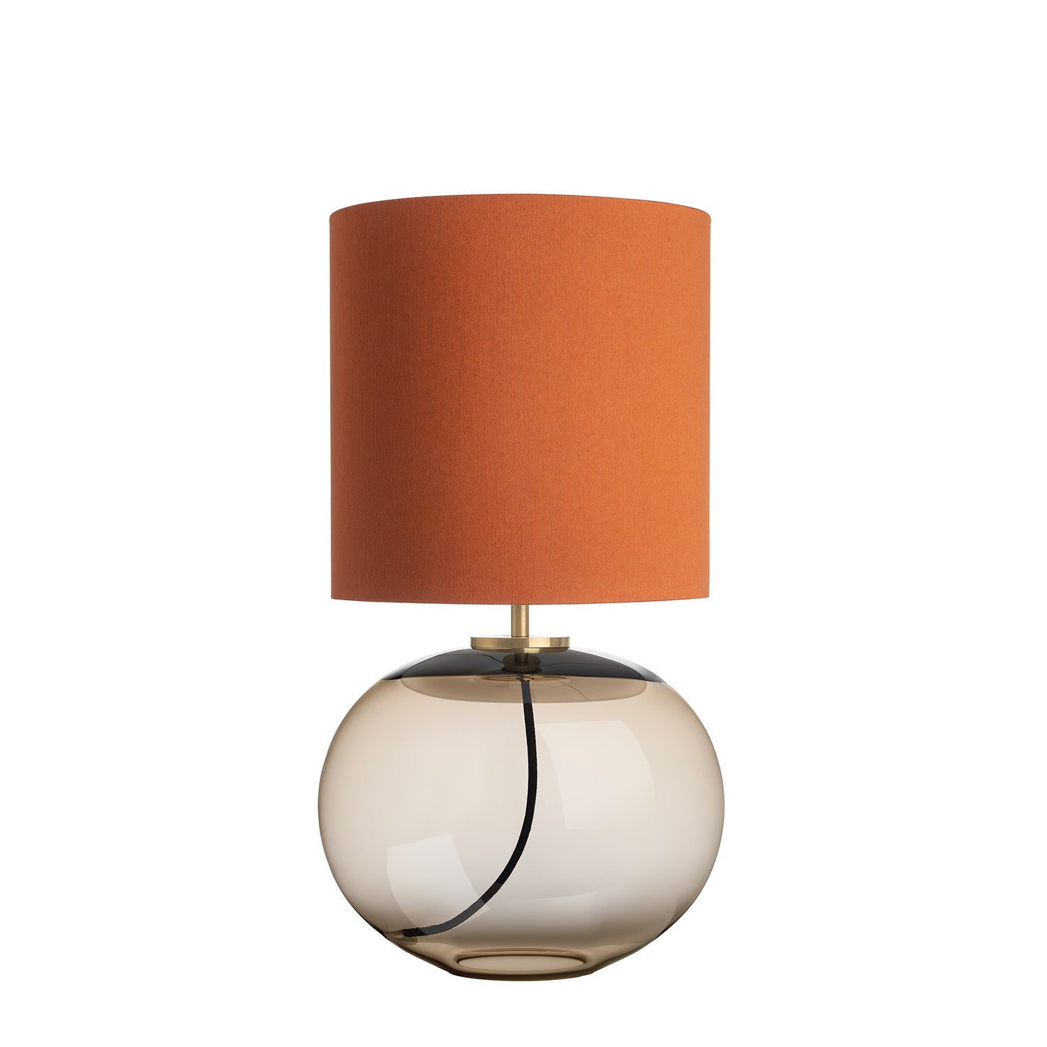 SENJA - Blown glass table lamp, handmade fabric lampshade