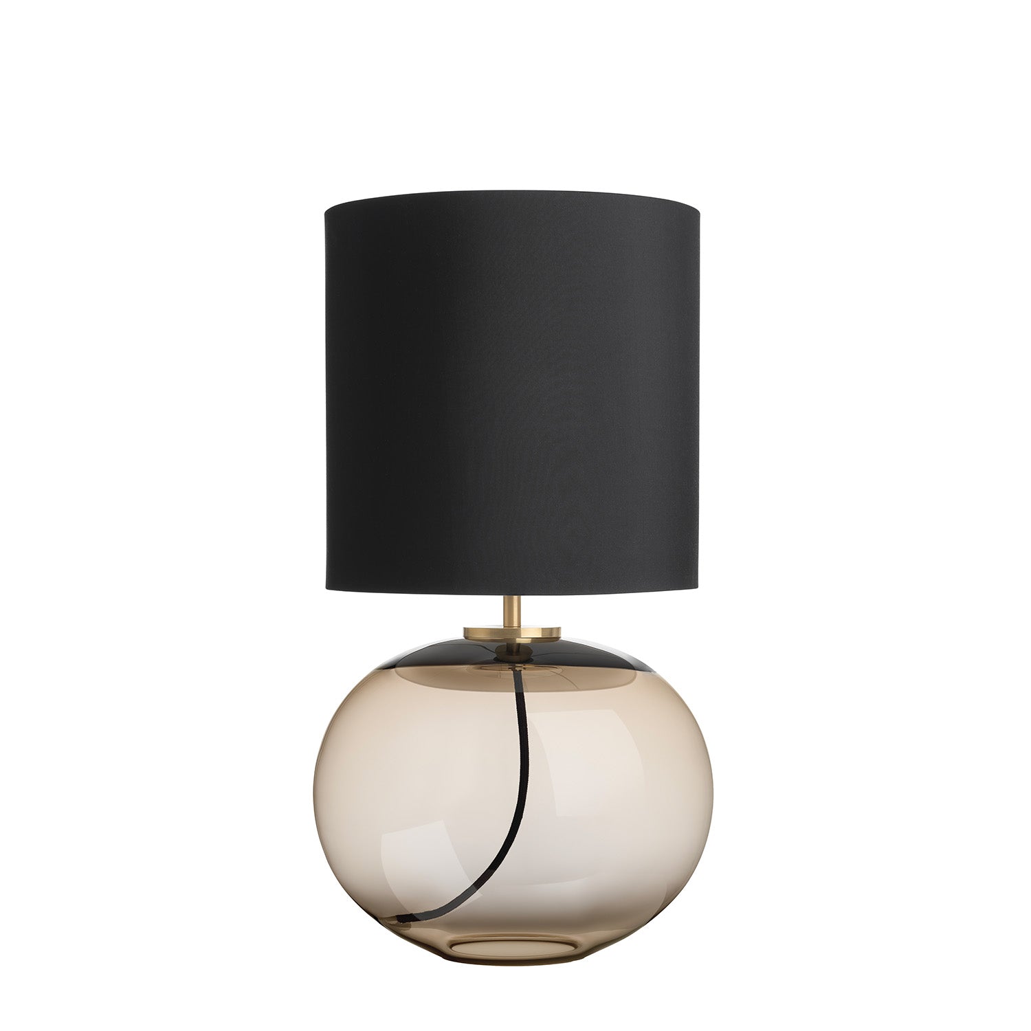 SENJA - Blown glass table lamp, handmade fabric lampshade