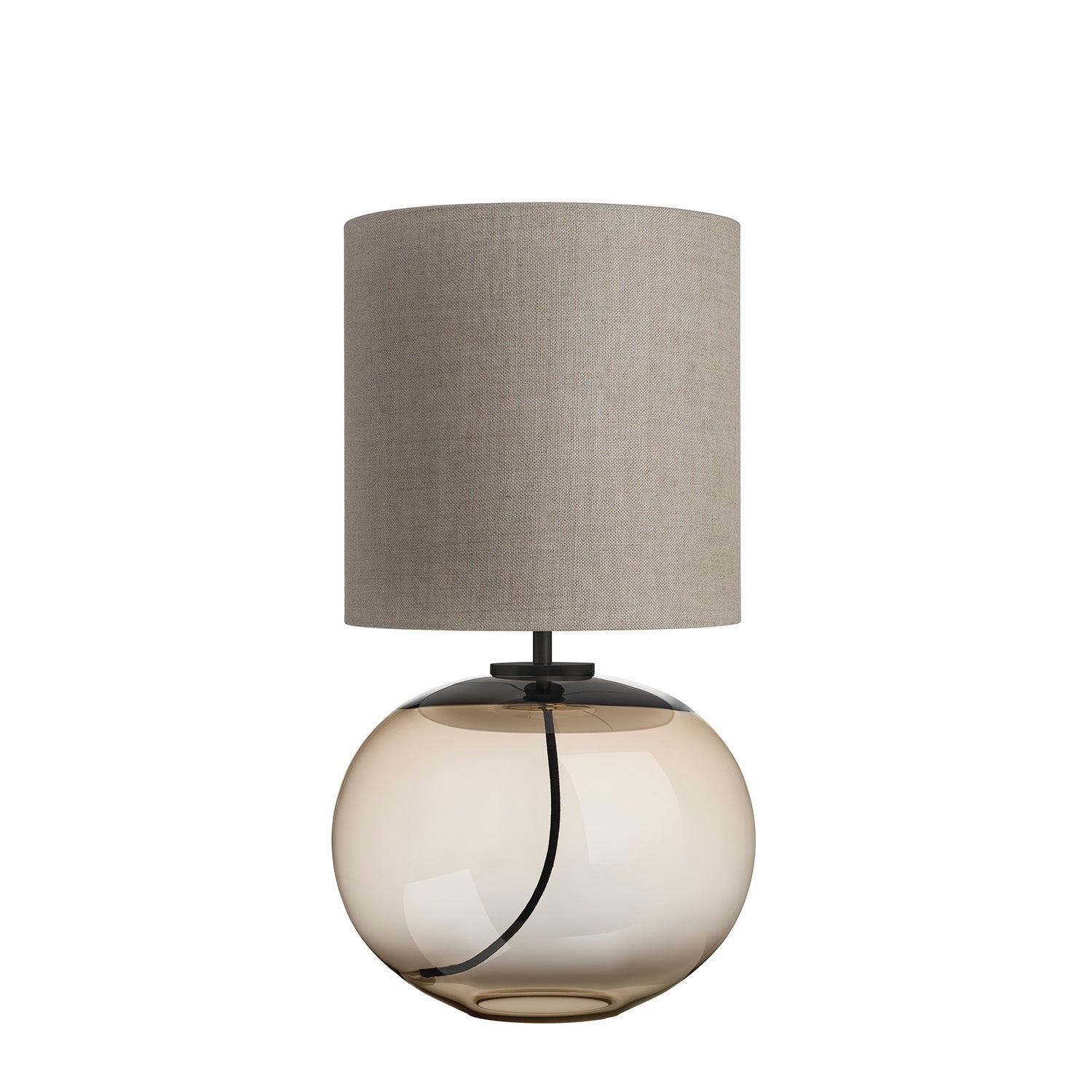 SENJA - Blown glass table lamp, handmade fabric lampshade