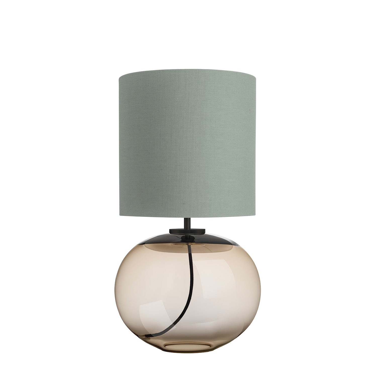 SENJA - Blown glass table lamp, handmade fabric lampshade