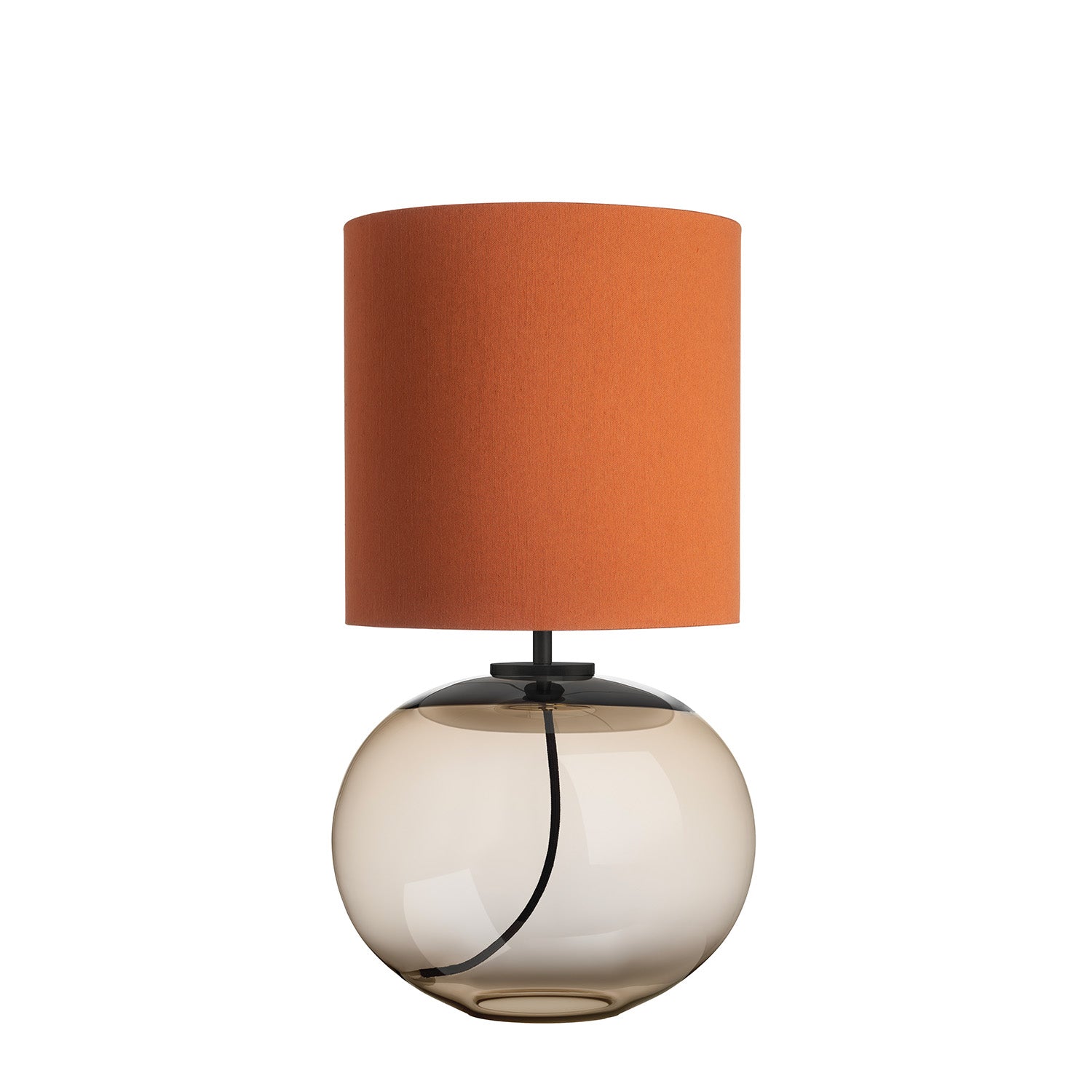 SENJA - Blown glass table lamp, handmade fabric lampshade